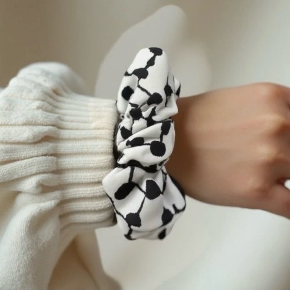 2/$20 Keffiyeh Black and White Scrunchie